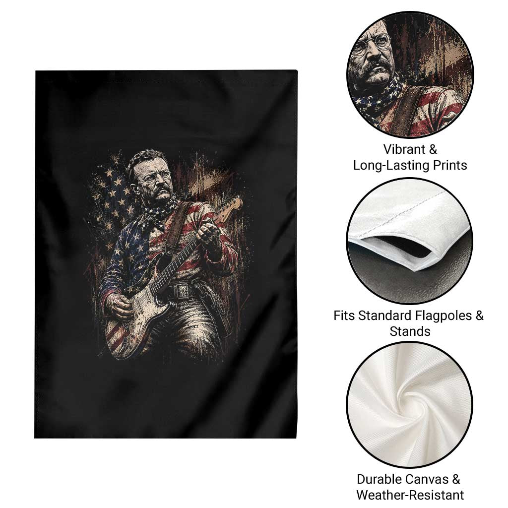 Teddy Roosevelt Playing Guitar 4th of July Garden Flag TS14 Print Your Wear