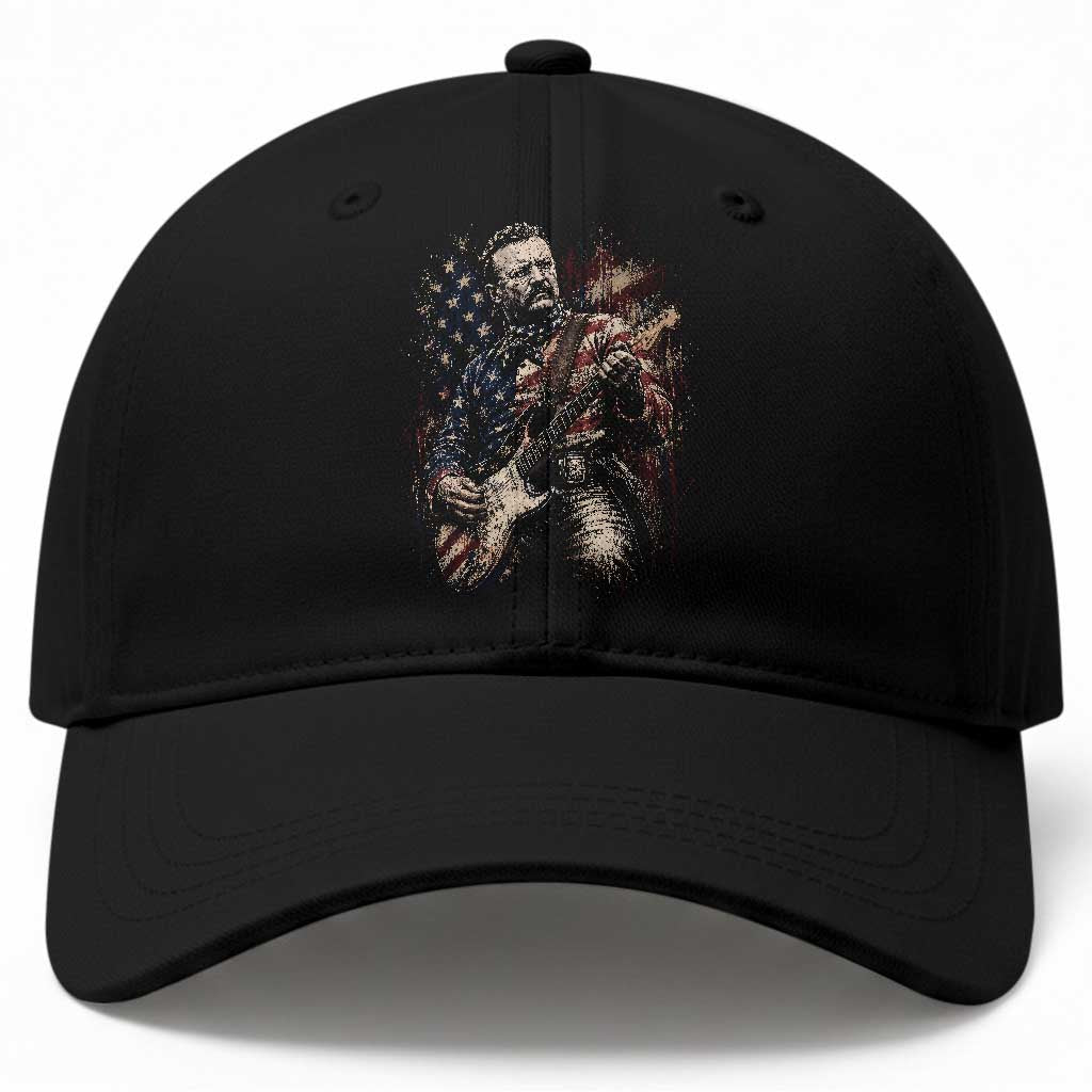 Teddy Roosevelt Playing Guitar 4th of July Baseball Cap TS14 Print Your Wear