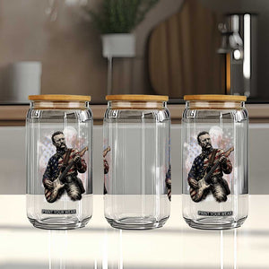 Teddy Roosevelt Playing Guitar 4th of July Glass Can TS14 Print Your Wear