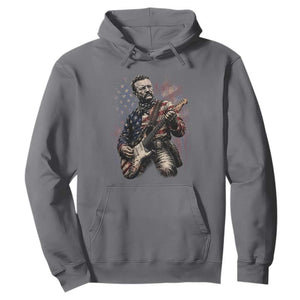 Teddy Roosevelt Playing Guitar 4th of July Hoodie TS14 Charcoal Print Your Wear