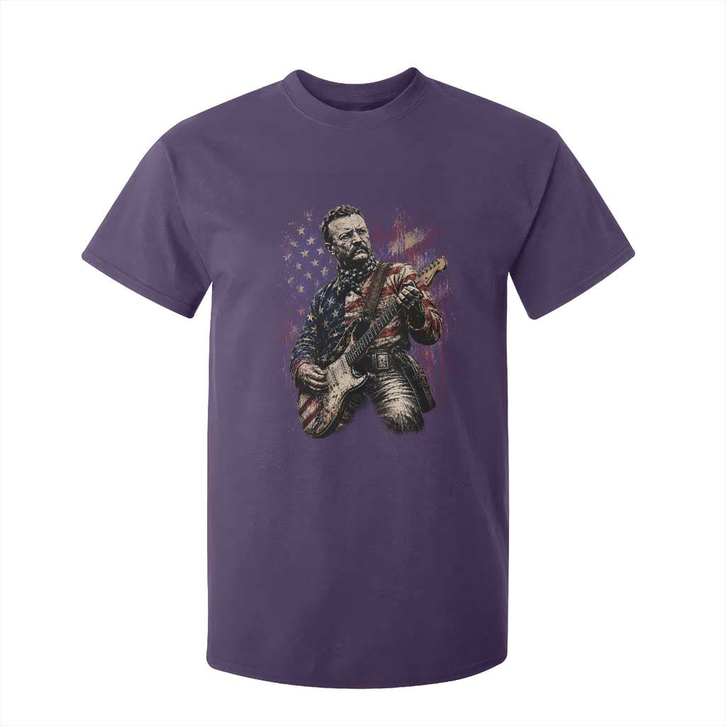 Teddy Roosevelt Playing Guitar 4th of July T Shirt For Kid TS14 Purple Print Your Wear