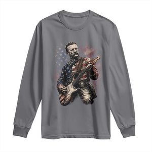 Teddy Roosevelt Playing Guitar 4th of July Long Sleeve Shirt TS14 Charcoal Print Your Wear