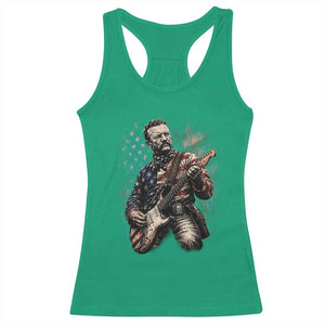Teddy Roosevelt Playing Guitar 4th of July Racerback Tank Top TS14 Irish Green Print Your Wear