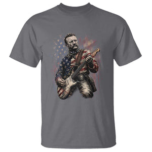 Teddy Roosevelt Playing Guitar 4th of July T Shirt TS14 Charcoal Print Your Wear