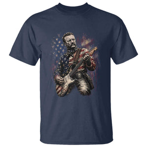 Teddy Roosevelt Playing Guitar 4th of July T Shirt TS14 Navy Print Your Wear