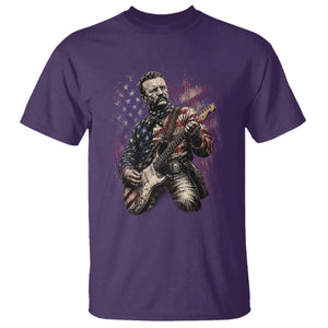 Teddy Roosevelt Playing Guitar 4th of July T Shirt TS14 Purple Print Your Wear