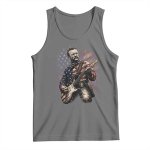 Teddy Roosevelt Playing Guitar 4th of July Tank Top TS14 Black Heather Print Your Wear