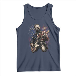 Teddy Roosevelt Playing Guitar 4th of July Tank Top TS14 Navy Print Your Wear