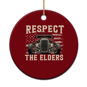 Respect The Elders Ceramic Ornament 1932 American Classic Hotrod TS14 1pc Red Print Your Wear