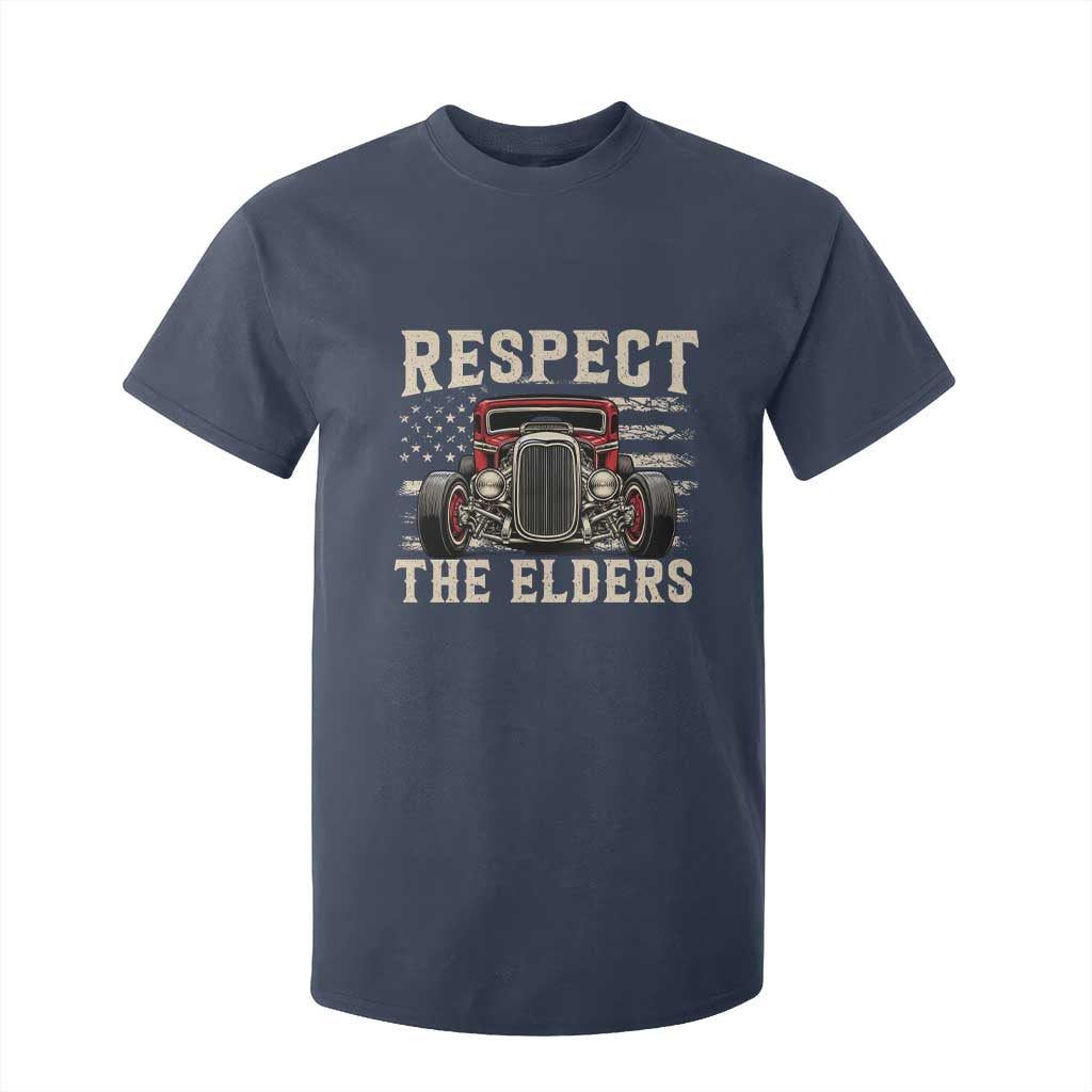 Respect The Elders T Shirt For Kid 1932 American Classic Hotrod TS14 Navy Print Your Wear
