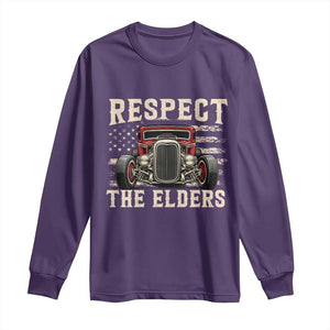 Respect The Elders Long Sleeve Shirt 1932 American Classic Hotrod TS14 Purple Print Your Wear