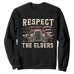 Respect The Elders Sweatshirt 1932 American Classic Hotrod TS14 Black Print Your Wear