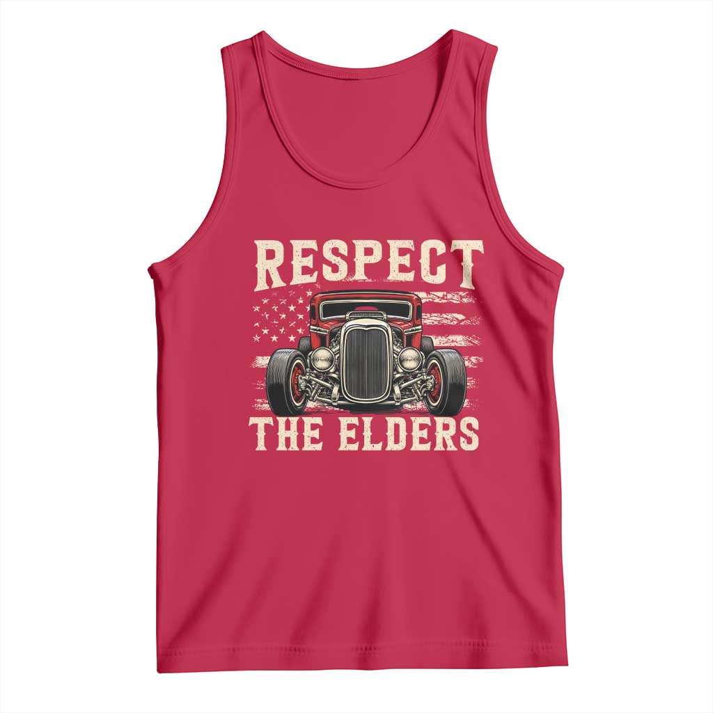 Respect The Elders Tank Top 1932 American Classic Hotrod TS14 Red Print Your Wear