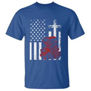 Classic Big Block Blower T Shirt Patriotic Racing Engine American Flag Christian Cross TS14 Royal Blue Print Your Wear
