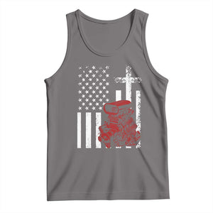 Classic Big Block Blower Tank Top Patriotic Racing Engine American Flag Christian Cross TS14 Deep Heather Print Your Wear