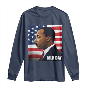 Martin Luther King Jr Long Sleeve Shirt Human Rights TS14 Navy Print Your Wear