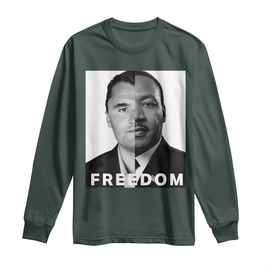 Freedom Charlie Kirk Long Sleeve Shirt Martin Luther King Jr TS14 Dark Forest Green Print Your Wear