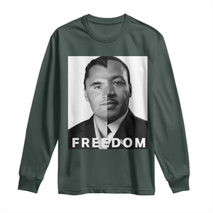 Freedom Charlie Kirk Long Sleeve Shirt Martin Luther King Jr TS14 Dark Forest Green Print Your Wear