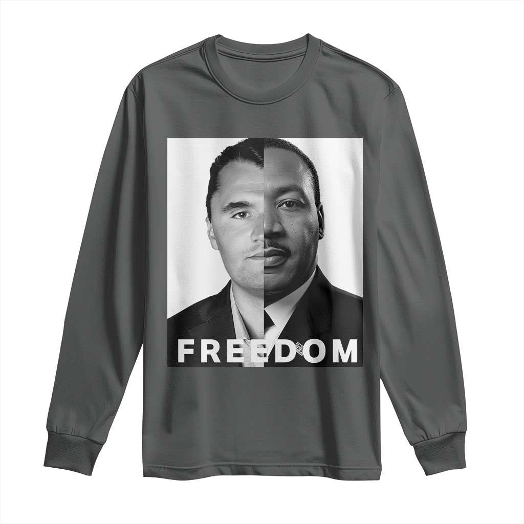 Freedom Charlie Kirk Long Sleeve Shirt Martin Luther King Jr TS14 Dark Heather Print Your Wear