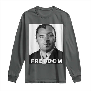 Freedom Charlie Kirk Long Sleeve Shirt Martin Luther King Jr TS14 Dark Heather Print Your Wear