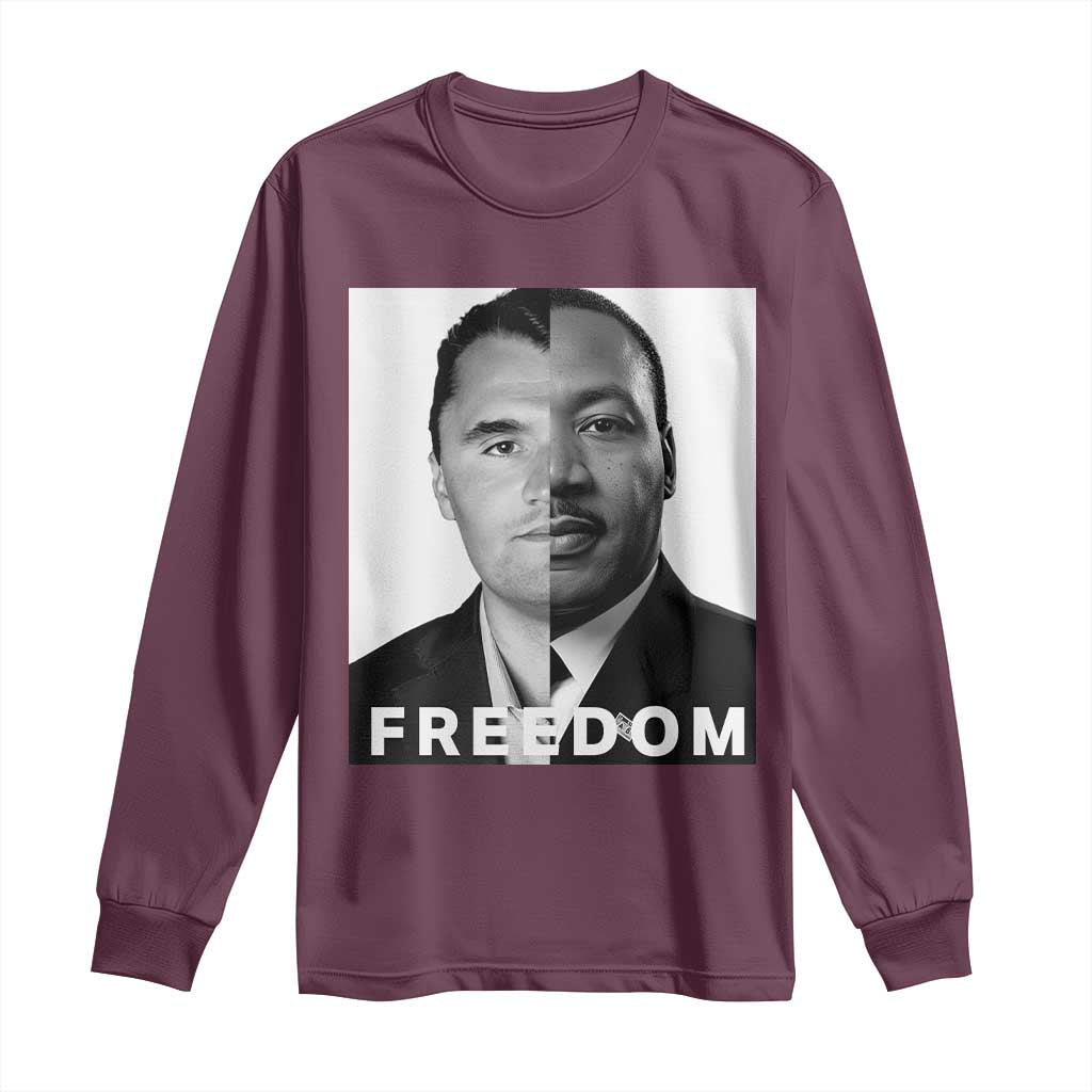 Freedom Charlie Kirk Long Sleeve Shirt Martin Luther King Jr TS14 Maroon Print Your Wear