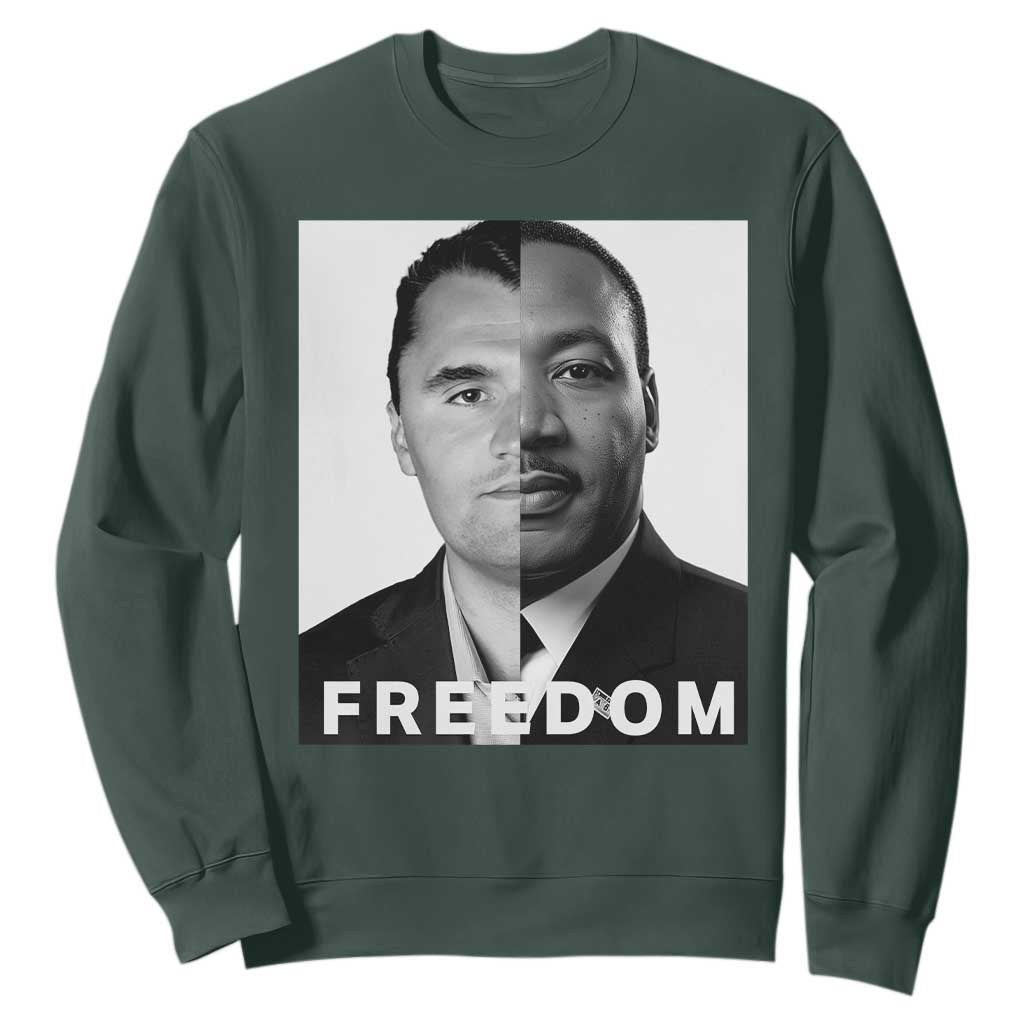 Freedom Charlie Kirk Sweatshirt Martin Luther King Jr TS14 Dark Forest Green Print Your Wear