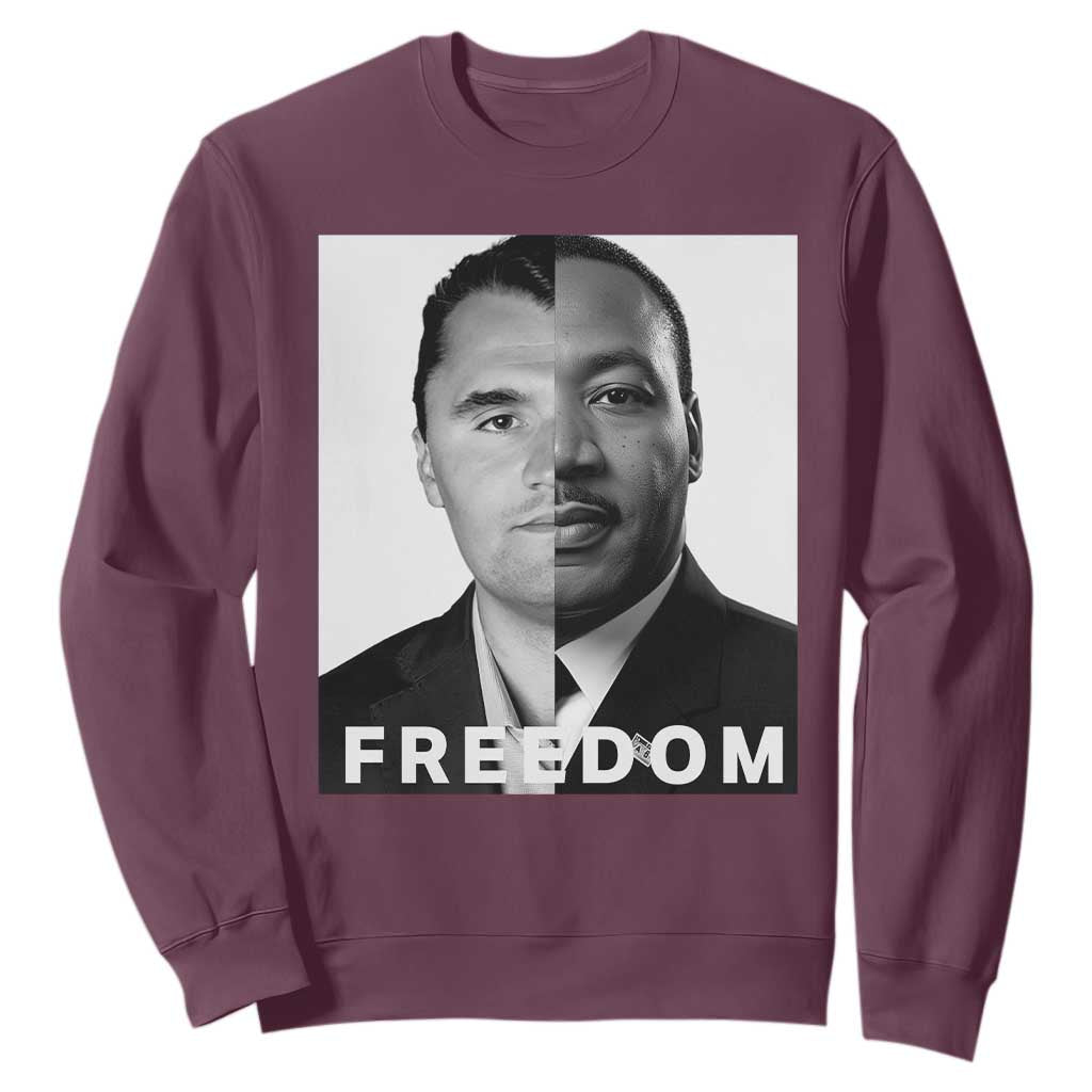 Freedom Charlie Kirk Sweatshirt Martin Luther King Jr TS14 Maroon Print Your Wear