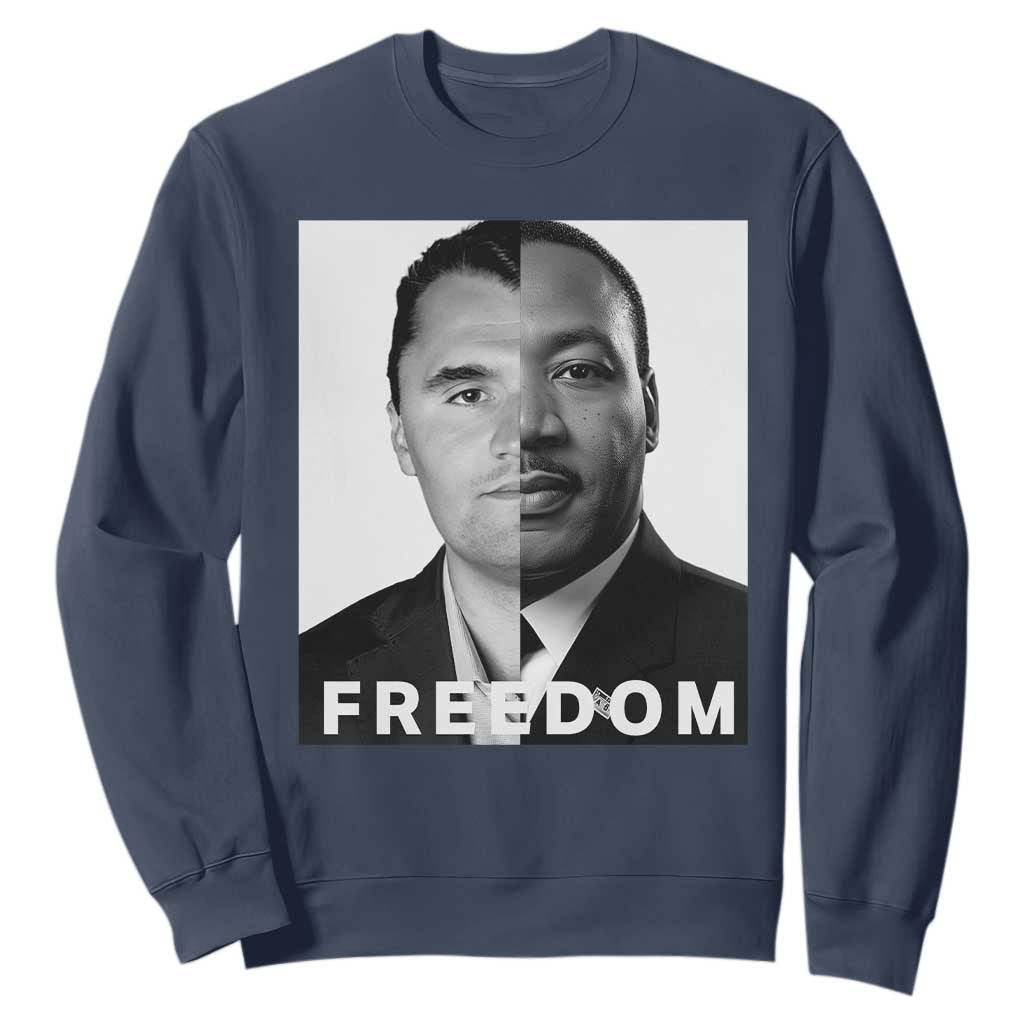 Freedom Charlie Kirk Sweatshirt Martin Luther King Jr TS14 Navy Print Your Wear