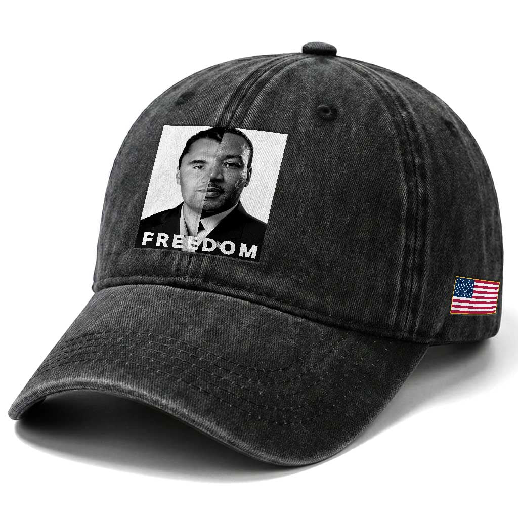 Freedom Charlie Kirk Washed Cotton Baseball Cap Martin Luther King Jr TS14 Print Your Wear