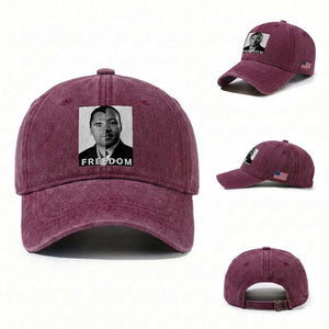Freedom Charlie Kirk Washed Cotton Baseball Cap Martin Luther King Jr TS14 Washed Cap Universal Fit Burgundy Print Your Wear