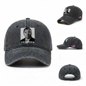 Freedom Charlie Kirk Washed Cotton Baseball Cap Martin Luther King Jr TS14 Washed Cap Universal Fit Dark Gray Print Your Wear