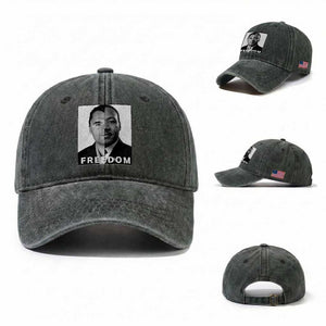 Freedom Charlie Kirk Washed Cotton Baseball Cap Martin Luther King Jr TS14 Washed Cap Universal Fit Dark Green Print Your Wear