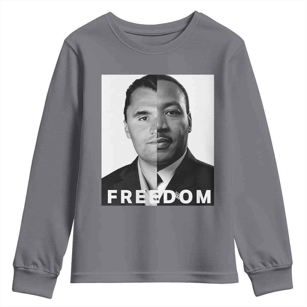 Freedom Charlie Kirk Youth Sweatshirt Martin Luther King Jr TS14 Charcoal Print Your Wear