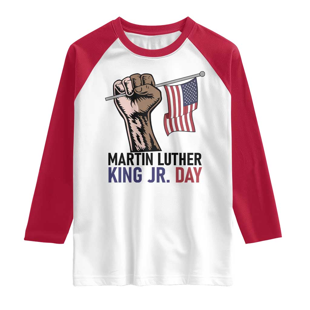 Martin Luther King Jr Raglan Shirt Black History Month TS14 White Red Print Your Wear