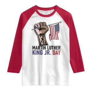Martin Luther King Jr Raglan Shirt Black History Month TS14 White Red Print Your Wear