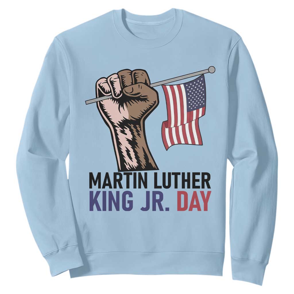 Martin Luther King Jr Sweatshirt Black History Month TS14 Light Blue Print Your Wear