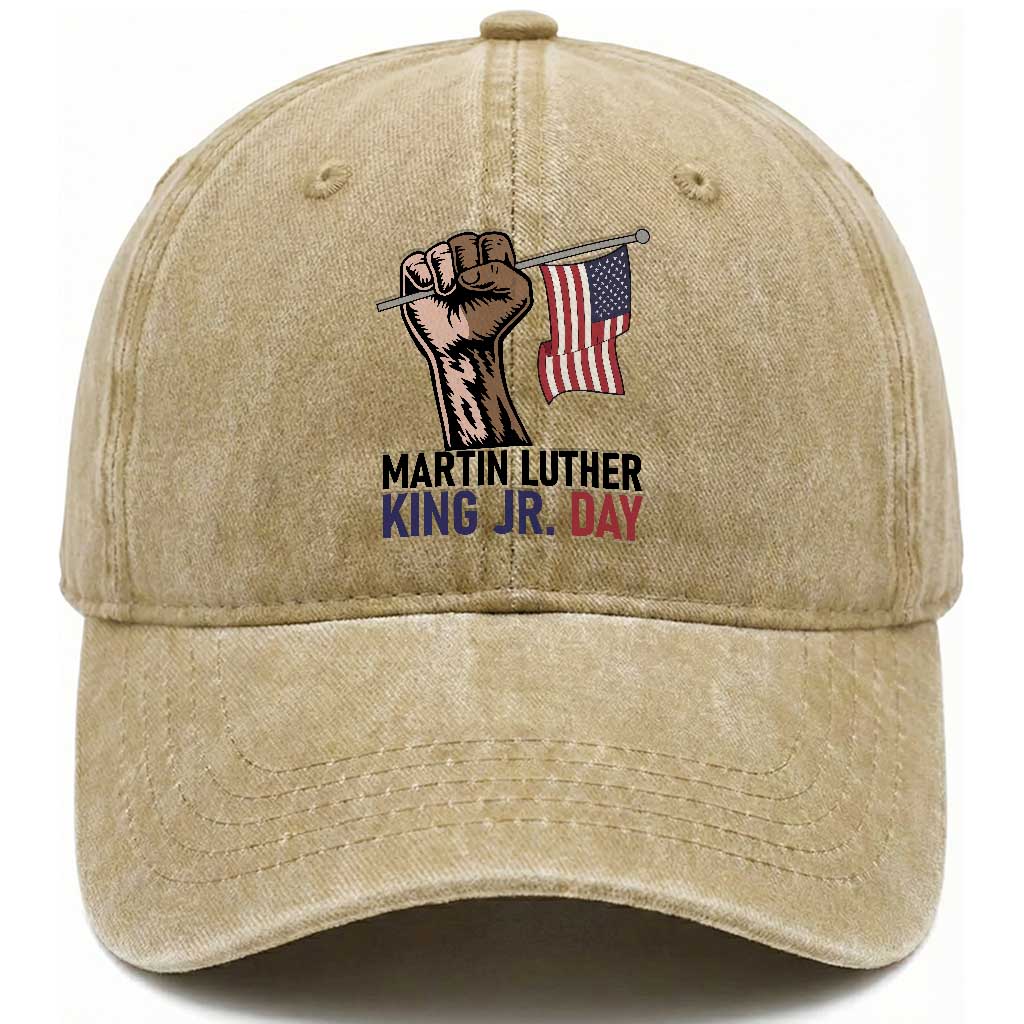 Martin Luther King Jr Washed Cotton Baseball Cap Black History Month TS14 Washed Cap Universal Fit Khaki Print Your Wear