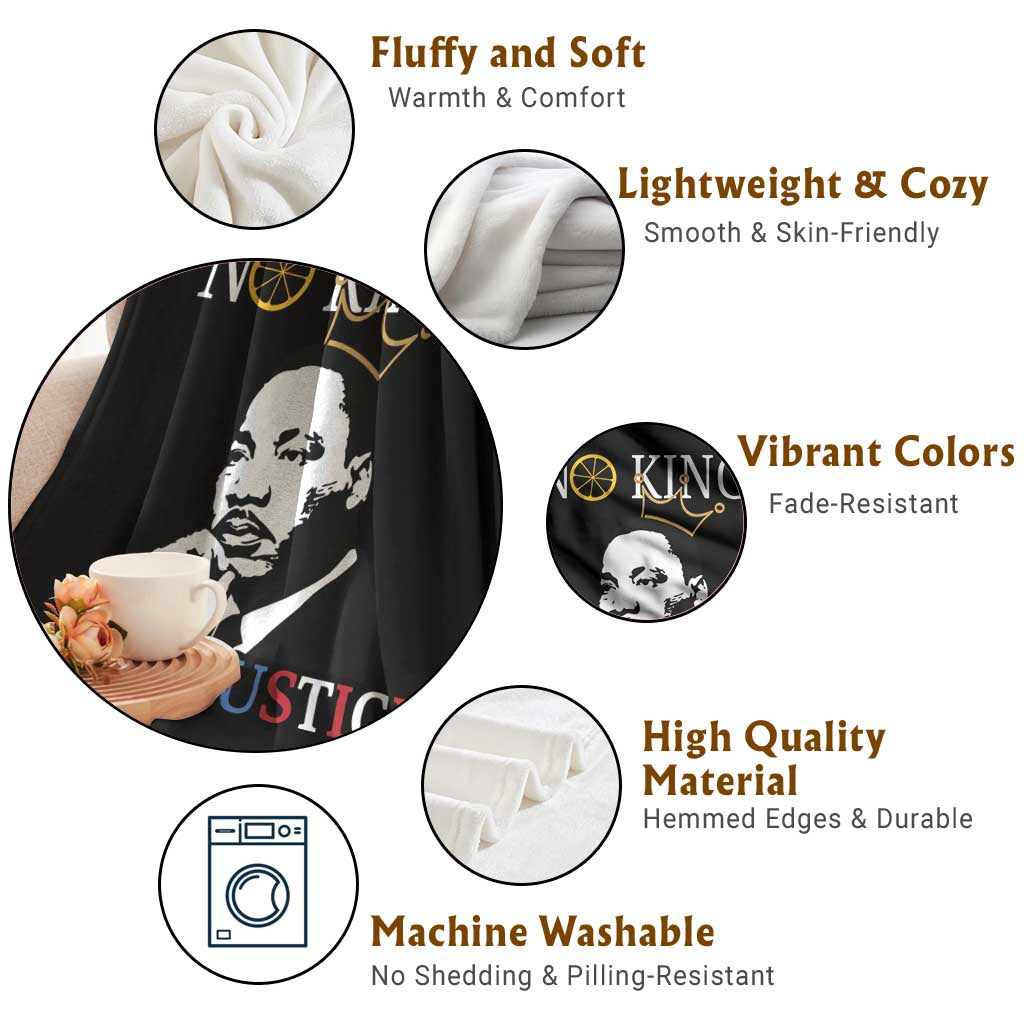 Martin Luther King Jr Throw Blanket No Kings Just Justice TS14 Print Your Wear