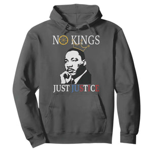 Martin Luther King Jr Hoodie No Kings Just Justice TS14 Dark Heather Print Your Wear