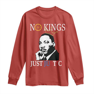 Martin Luther King Jr Long Sleeve Shirt No Kings Just Justice TS14 Red Print Your Wear