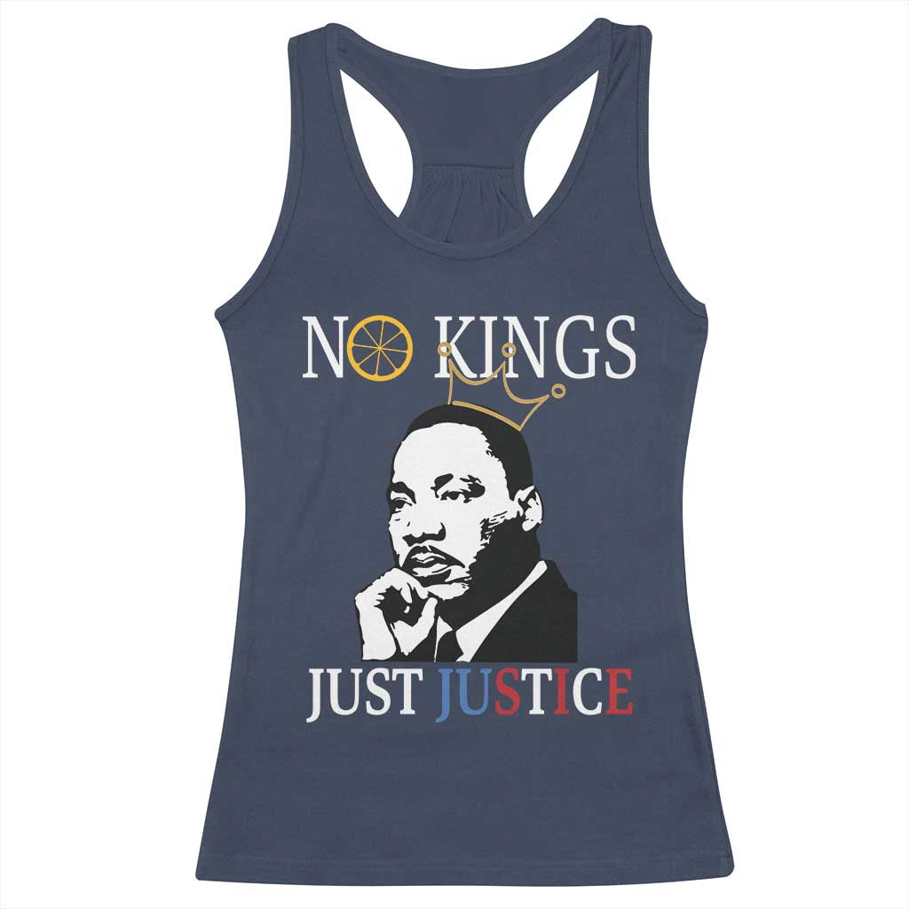 Martin Luther King Jr Racerback Tank Top No Kings Just Justice TS14 Navy Print Your Wear
