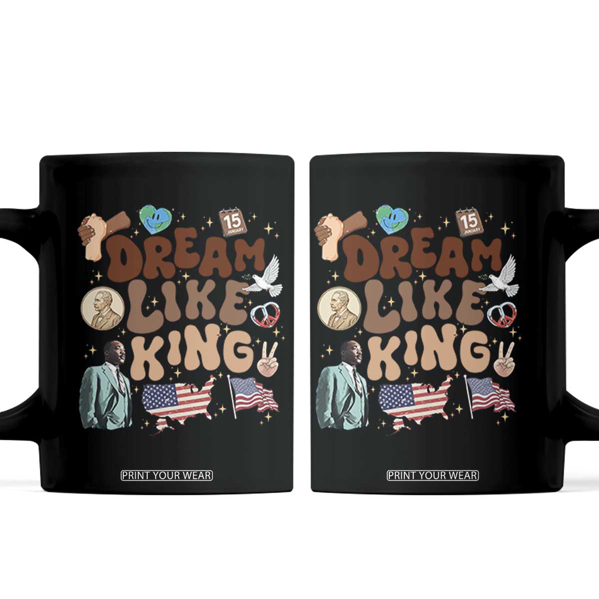 Martin Luther King Jr Coffee Mug Black History Melanin African American TS14 Black Print Your Wear