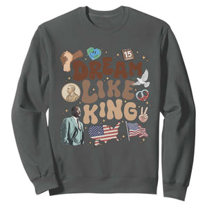 Martin Luther King Jr Sweatshirt Black History Melanin African American TS14 Dark Heather Print Your Wear
