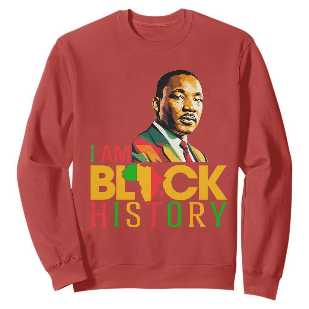 I Am Black History Sweatshirt Martin Luther Jr King African American Pride TS14 Red Print Your Wear