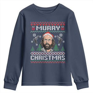 Murray Christmas Youth Sweatshirt Funny Stranger Holiday Meme TS14 Navy Print Your Wear