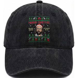 Stranger Christmas Washed Cotton Baseball Cap Funny Murray Hawkins TS14 Washed Cap Universal Fit Black Print Your Wear