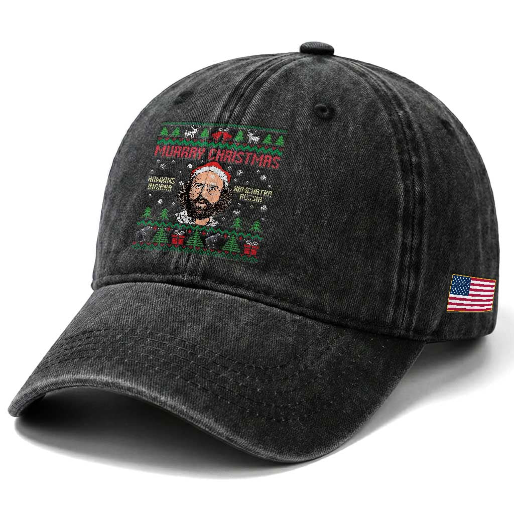 Stranger Christmas Washed Cotton Baseball Cap Funny Murray Hawkins TS14 Print Your Wear