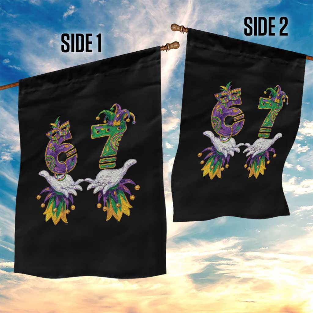 67 Mardi Gras Meme Garden Flag Funny Six Seven Hand Carnival Trendy TS14 Print Your Wear