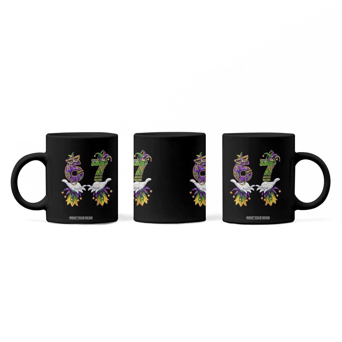 67 Mardi Gras Meme Coffee Mug Funny Six Seven Hand Carnival Trendy TS14 Print Your Wear