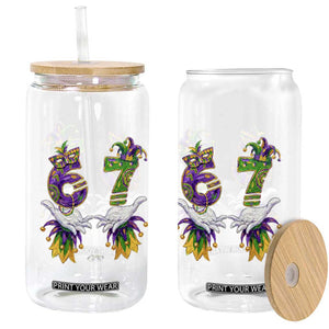 67 Mardi Gras Meme Glass Can Funny Six Seven Hand Carnival Trendy TS14 Print Your Wear